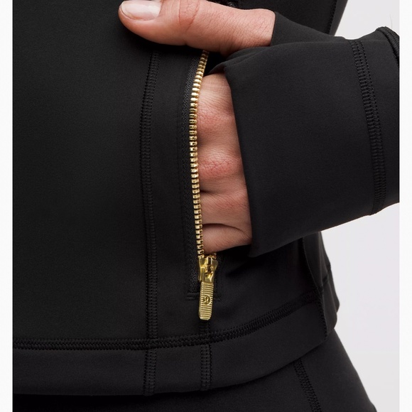 lululemon Define Cropped Jacket Nulu in Black/Gold/Gold Sz 4 NWT $128R - Picture 4 of 11